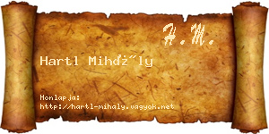 Hartl Mihály névjegykártya